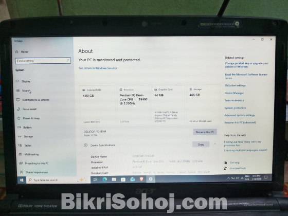 Acer Aspire 4736Z Laptop 4gb 500Gb